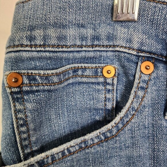 Madewell Women's 32 The Perfect Vintage Jeans High Rise Raw Hem Blue Distressed - Picture 7 of 14